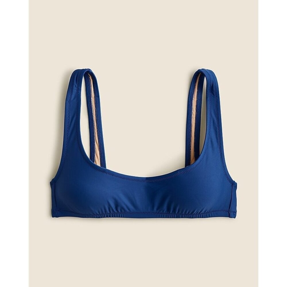 J Crew Womens Size XXL Heritage Scoopneck Bikini Top in Blue BX611 $75 2731